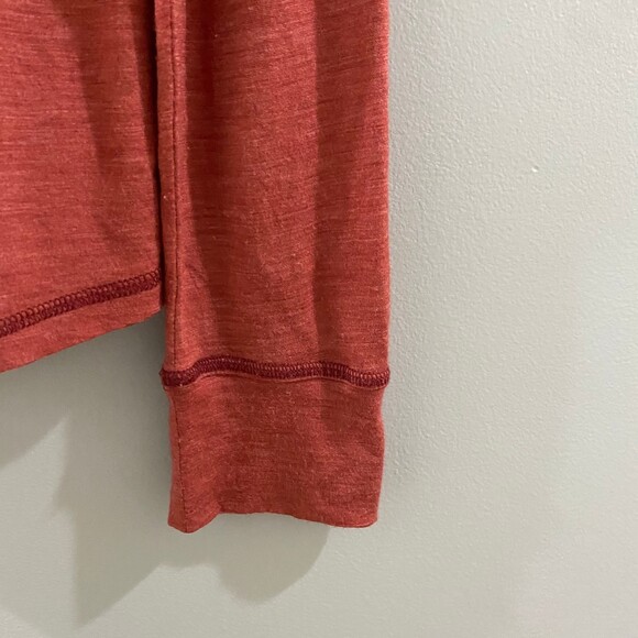 Prana Besha Wool Blend Long Sleeve Collared Shirt - Red XL - Picture 8 of 9